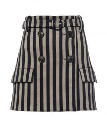 Striped Double Breasted Skirt at Intermix