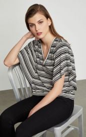 Striped Drape Sleeve Top at Bcbgmaxazria