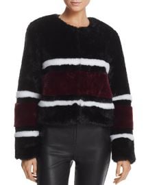 Striped Faux Fur Jacket by Sunset & Spring at Bloomingdales