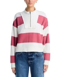 Striped French Terry Half Zip Sweatshirt at Bloomingdales