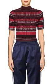 Striped Knit Mock Turtleneck Sweater at Barneys