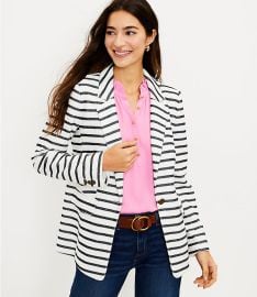 Striped Knit Modern Blazer at Loft