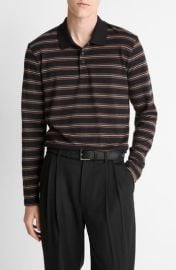 Striped Long Sleeve Jersey Polo at Nordstrom