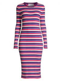 Striped Long-Sleeve Ribbed Dress by Victor Glemaud at Saks Fifth Avenue