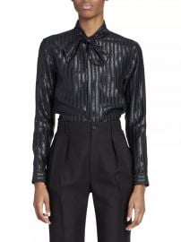 Striped Lurex Silk-Blend Blouse at Saks Fifth Avenue