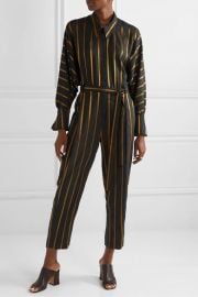 Striped Metallic Jacquard Jumpsuit by Palmer Harding at Net A Porter