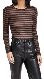 Striped Metallic Long Sleeve Tee by Rag and Bone at Shopbop