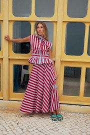 Striped Midi A Line Skirt at Zara