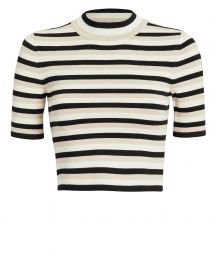 Striped Mock Neck Crop Top at Intermix