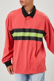  Striped Panel Polo Shirt at Forever 21