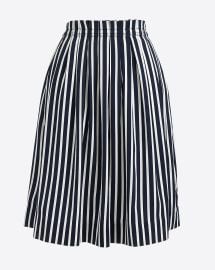 Striped Pleated Midi Skirt For Women Factory at J. Crew