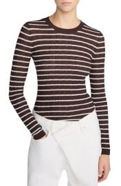 Striped Pointelle Crewneck Sweater at Nordstrom