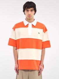 Striped Polo 242-6011-J027-ORANGE-CREAM at H. Lorenzo