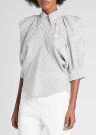 Striped Puff-Sleeve Silk Top by Isabel Marant at Bergdorf Goodman