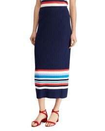 Striped Rib-Knit Midi Skirt by Lauren Ralph Lauren at Bloomingdales