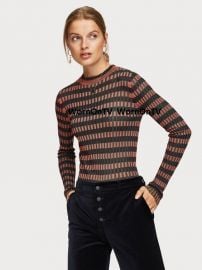 Striped Rib Knitted Pullover at Scotch and Soda