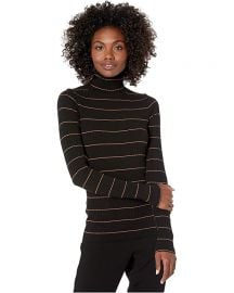 Striped Rib Turtleneck Sweater by Vince at Zappos