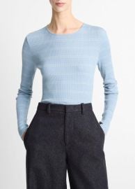 Striped Ribbed Pima Cotton Long-Sleeve T-Shirt in Products Women at Vince