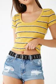 Striped Ribbed Top at Forever 21