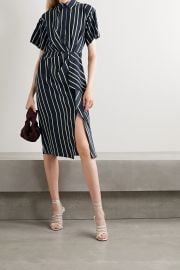 Striped Ruffled Shirt Dress by Jason Wu Collection at Net A Porter