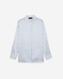 Striped Satin Silk Shirt by The Kooples at The Kooples