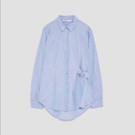 Striped Shirt with Buckle Detail by Zara at Zara