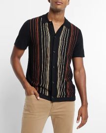 Striped Short Sleeve Sweater Polo at Express