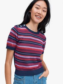 Striped Short-Sleeve Sweater by Kate Spade at Kate Spade