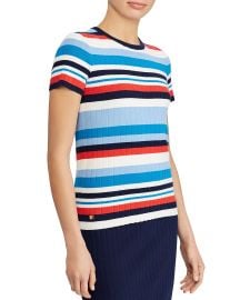 Striped Short-Sleeve Sweater by Lauren Ralph Lauren at Bloomingdales