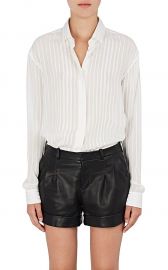 Striped Silk-Blend Georgette Blouse by Saint Laurent at Barneys