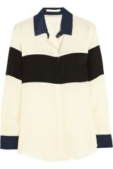 Striped Silk Crepe Blouse at The Outnet