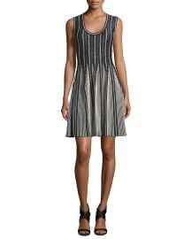 Striped Sleeveless Fit Flare Dress at Neiman Marcus