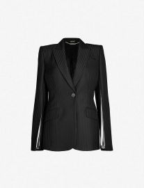 Striped Slit-Sleeve Woven Blazer by Alexander McQueen at Selfridges