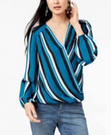 Striped Surplice Top at Macys