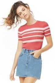 Striped Sweater-Knit Top at Forever 21