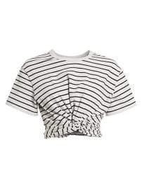 Striped Twist Crop T-Shirt by alexanderwang.t at Saks Fifth Avenue