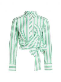 Striped Wrap Crop Shirt at Saks Fifth Avenue