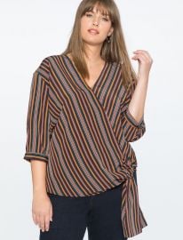 Striped Wrap Top at Eloquii