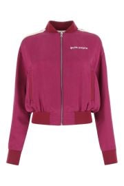 Striped Zipped Bomber Jacket Palm Angels at Cettire