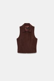 Striped Zipper Vest at Zara
