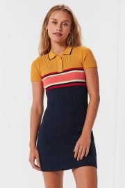 Striped button down polo dress by Urban Outfitters at Urban Outfitters