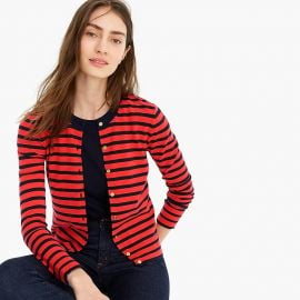 Striped cotton Jackie cardigan sweater at J. Crew