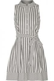 Striped cotton-blend mini dress at The Outnet