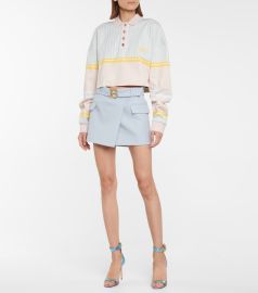 Striped cotton crop top in multicoloured - Balmain at Mytheresa