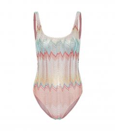 Striped crochet swimsuit at Mytheresa