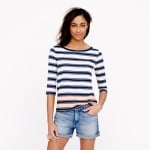 Striped elbow sleeve tee  at J. Crew