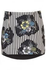 Striped floral skirt at Topshop at Topshop