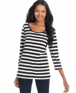 Striped knit top by Style and Co at Macys