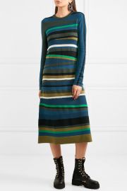 Striped knitted midi dress by Kenzo at Net A Porter