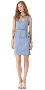 Striped peplum dress by Nanette Lepore in blue at Shopbop